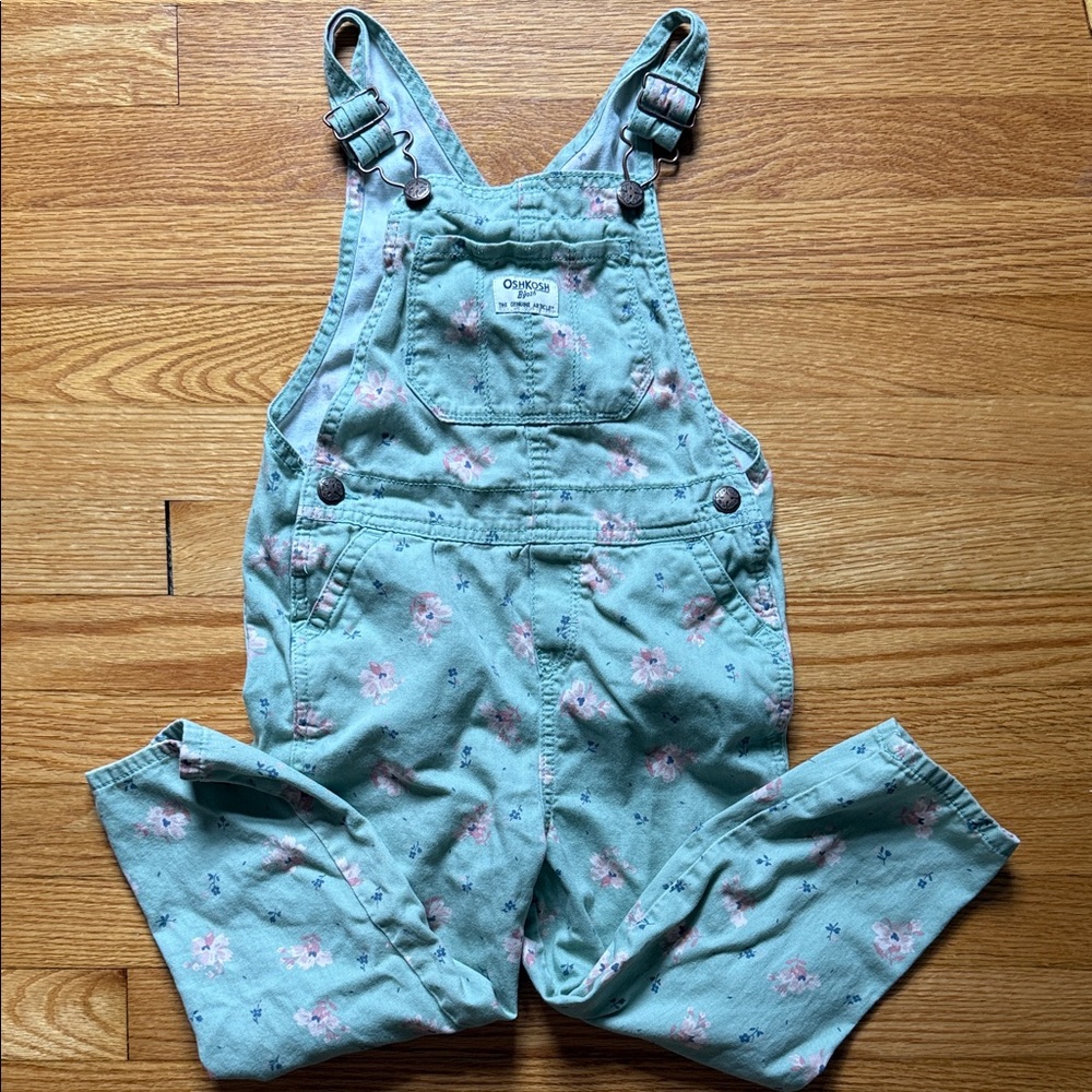 OshKosh B'gosh Blue Floral Overalls